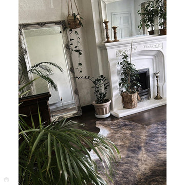 Faux Cow Print Animal Skin Lightweight Printed Polyester Flatweave Brown/White Rug-Think Rugs-Rug Love - The Most Loved Rug Store